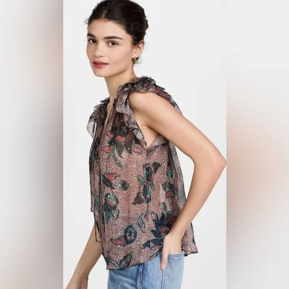 Ulla Johnson Marilyn Top Coral Floral - Picture 10 of 11